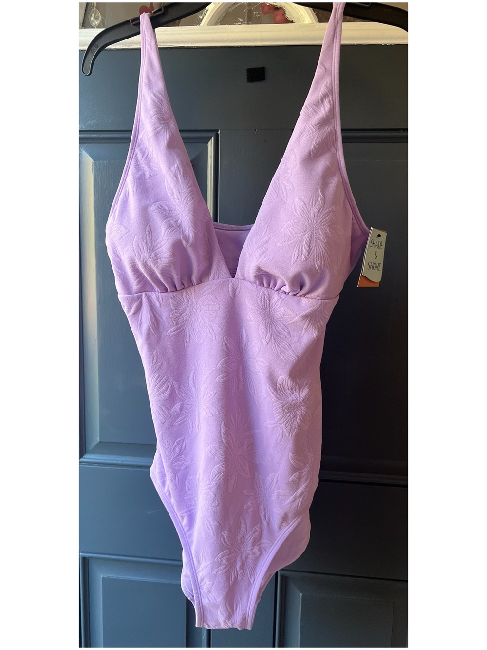 Shade & Shore Lilac Textured One-Piece Swimsuit